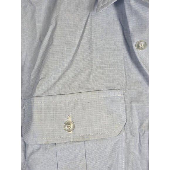US Air Force Uniform Shirt Mens 16.5 Light Blue Short Sleeve Poly Cotton Patches - Picture 5 of 11